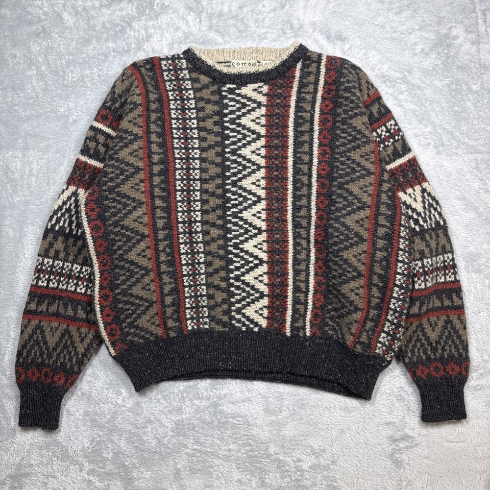 Vintage North Winds‎ Cotton Traders Sweater Mens XL Shetland Wool 90s Crewneck